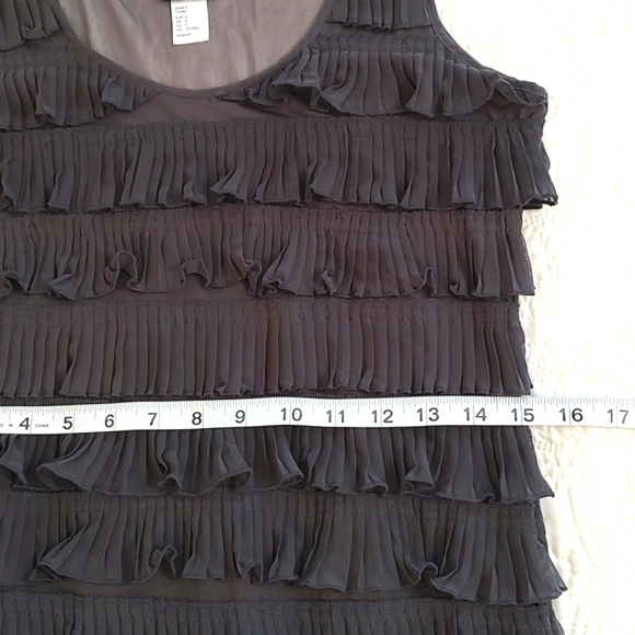H&M Womens Dark Grey Sleeveless Layered Ruffle Mini Dress/ Size S - Picture 5 of 11
